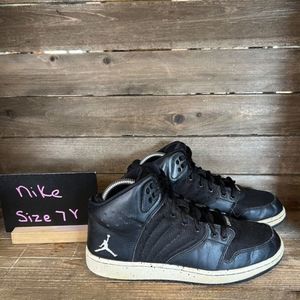 Childrens Nike Jordan 1 Flight 4 Black Basketball Shoes‎ Sneakers Size 7 Y GUC
